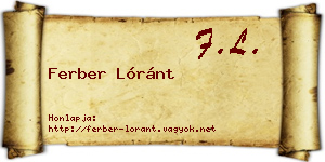 Ferber Lóránt névjegykártya