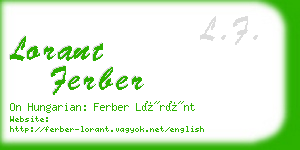 lorant ferber business card